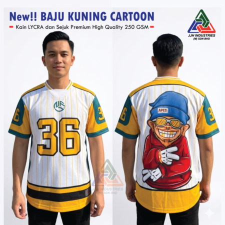 NEW !! BAJU KUNING CARTOON MATERIAL LYCRA 250 GSM